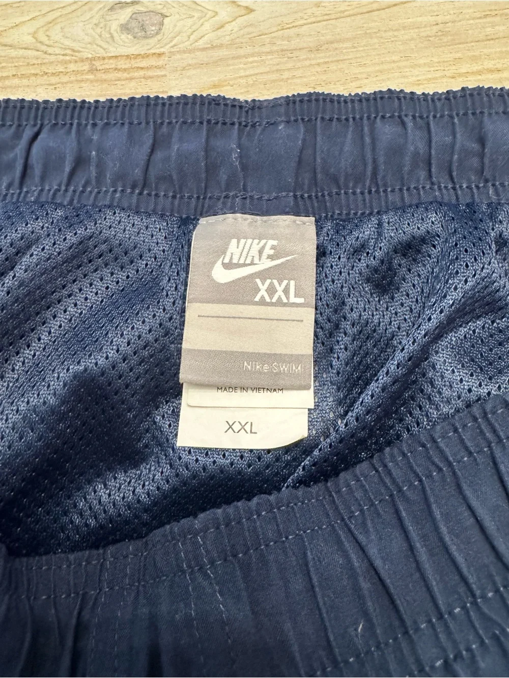Y2K Nike Men's Navy Elastic Waist Swim Shorts
